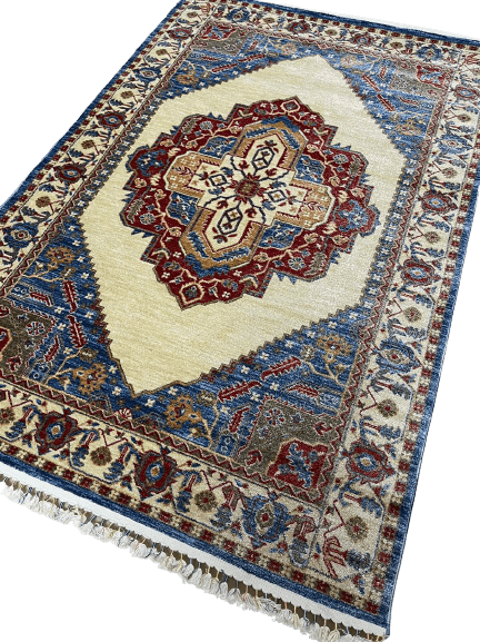 Printed Area Rug - Otika 8680 Beige - Blue